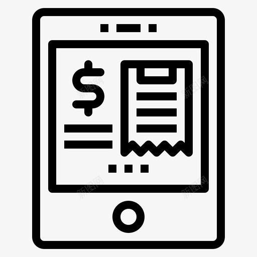 账单金钱支付图标svg_新图网 https://ixintu.com 平板电脑 情人节 支付 网上购物 账单 金钱