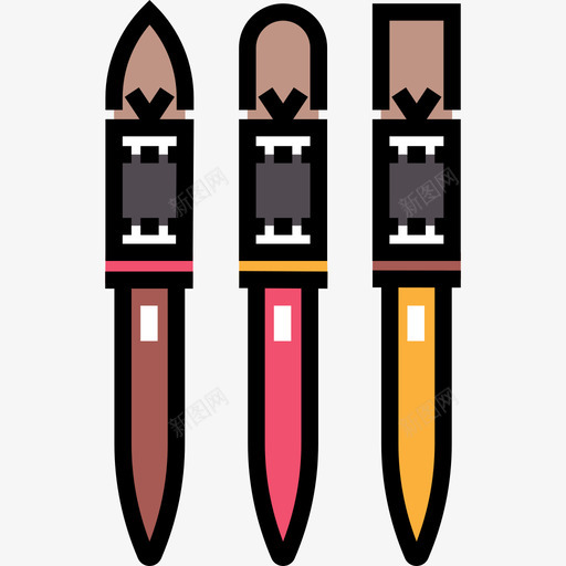 画笔手工制作4线颜色图标svg_新图网 https://ixintu.com 手工制作4 画笔 线颜色