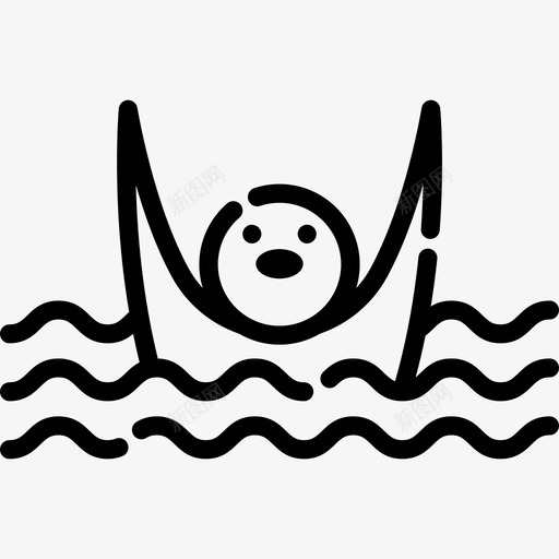 线状冲浪溺水图标svg_新图网 https://ixintu.com 冲浪 溺水 线状