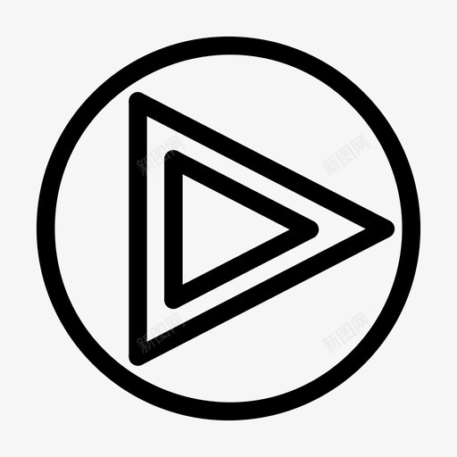 音乐播放器箭头电影图标svg_新图网 https://ixintu.com 多媒体 播放按钮 电影 箭头 音乐播放器
