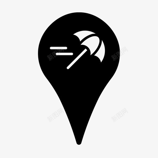 海滩位置地图导航图标svg_新图网 https://ixintu.com 地图 地点 地点和位置 导航 海滩位置