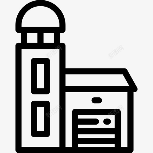 消防站城市元素5线性图标svg_新图网 https://ixintu.com 城市元素5 消防站 线性