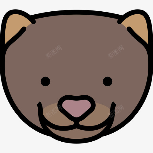貂皮动物25线形颜色图标svg_新图网 https://ixintu.com 动物25 线形颜色 貂皮