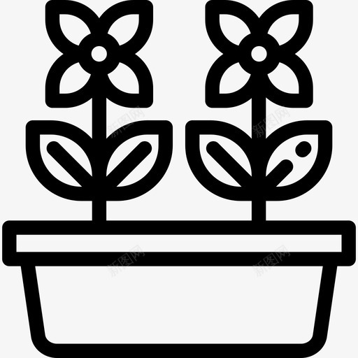 花卉生态环境2线性图标svg_新图网 https://ixintu.com 生态环境2 线性 花卉