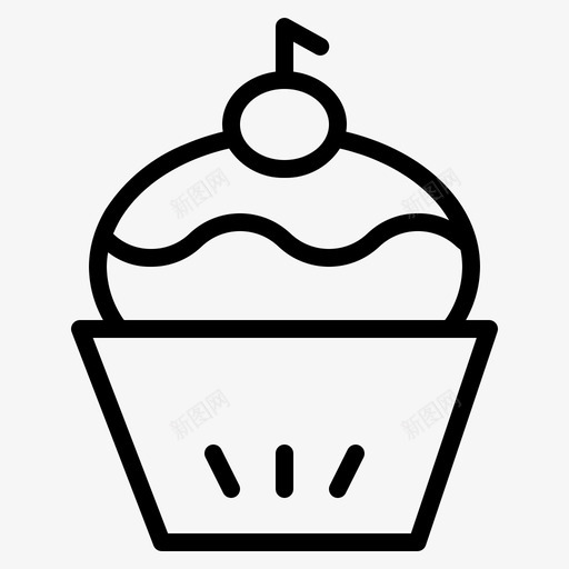 纸杯蛋糕面包房甜点图标svg_新图网 https://ixintu.com 咖啡 甜点 纸杯蛋糕 面包房