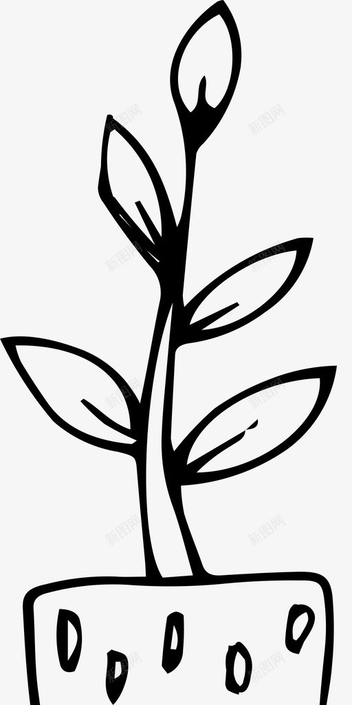 家里的植物树枝花图标svg_新图网 https://ixintu.com 室内花 家里的植物 家里花 树枝 花 花盆