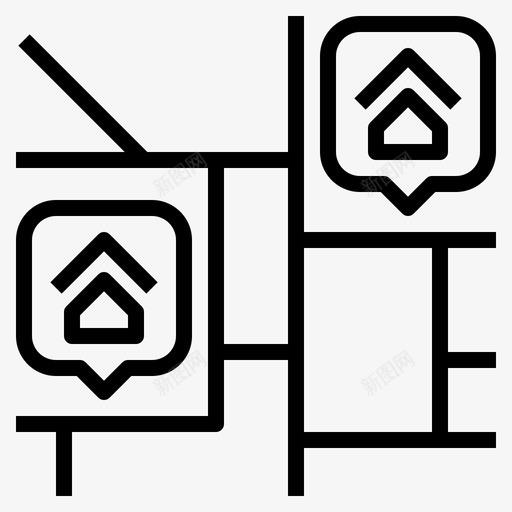 地图方向位置图标svg_新图网 https://ixintu.com 位置 区域 地图 房地产 方向