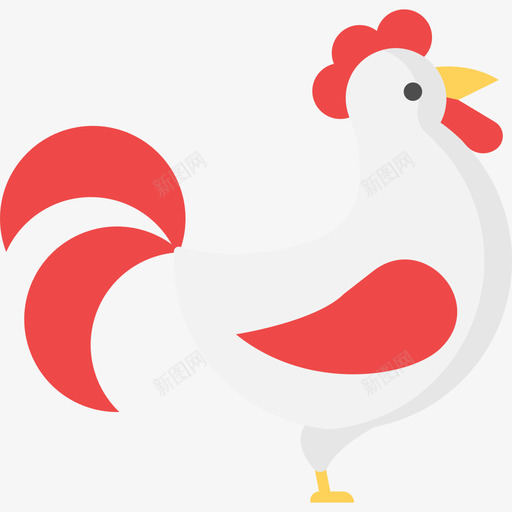 公鸡中国产扁平图标svg_新图网 https://ixintu.com 中国产 公鸡 扁平