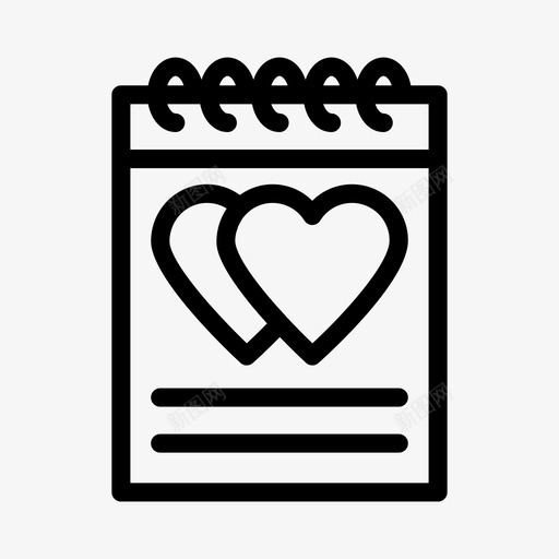 爱的记事本信爱和浪漫图标svg_新图网 https://ixintu.com 信 爱和浪漫 爱的记事本
