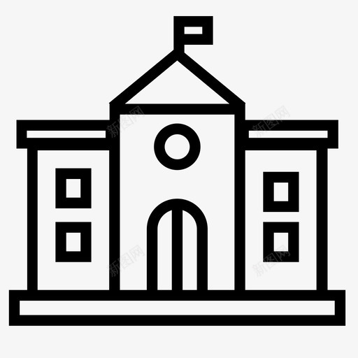 市政厅大楼政府图标svg_新图网 https://ixintu.com 城市收藏 大楼 市政厅 政府 社区之家