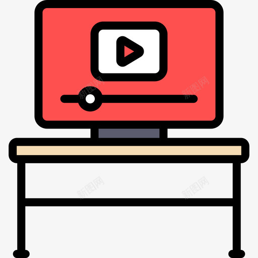 视频播放器elearning2线性颜色图标svg_新图网 https://ixintu.com elearning2 线性颜色 视频播放器