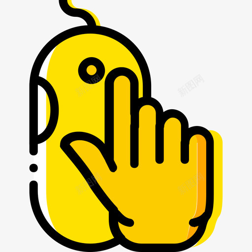 鼠标手势7黄色图标svg_新图网 https://ixintu.com 手势7 黄色 鼠标