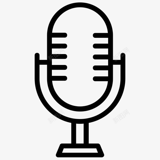 麦克风录音话筒录音棚话筒图标svg_新图网 https://ixintu.com 专业话筒 录音棚话筒 录音话筒 无线话筒 社交媒体线路图标 麦克风