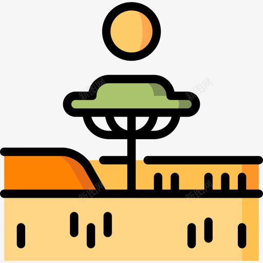 萨凡纳风景19线性颜色图标svg_新图网 https://ixintu.com 线性颜色 萨凡纳 风景19