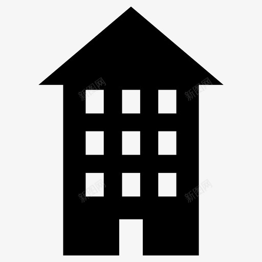 大厦住宅物业图标svg_新图网 https://ixintu.com 住宅 大厦 物业 物业大厦