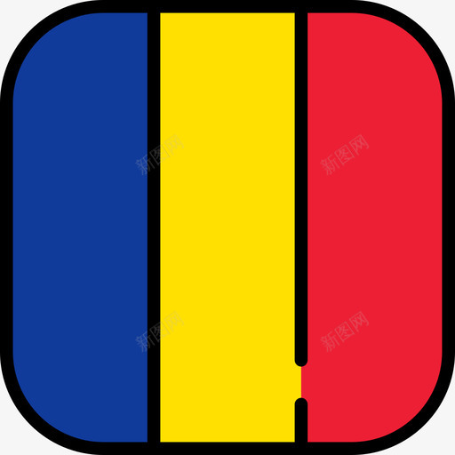 Chadflagscollection6圆形方形图标svg_新图网 https://ixintu.com Chad flagscollection6 圆形方形