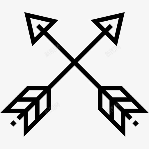 射箭时髦风格9直线型图标svg_新图网 https://ixintu.com 射箭 时髦风格9 直线型