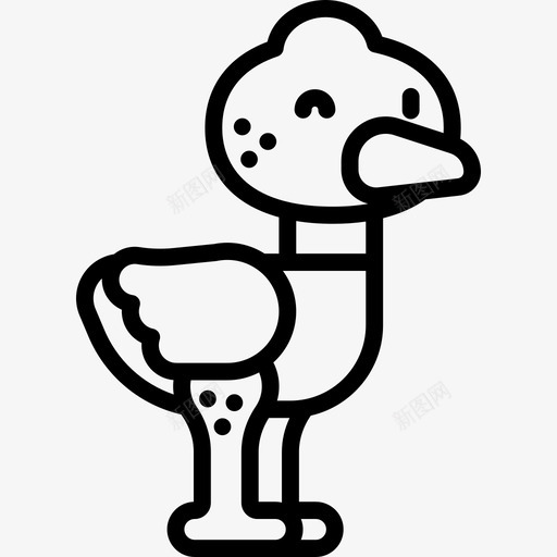 鸵鸟川维动物直系图标svg_新图网 https://ixintu.com 川维动物 直系 鸵鸟