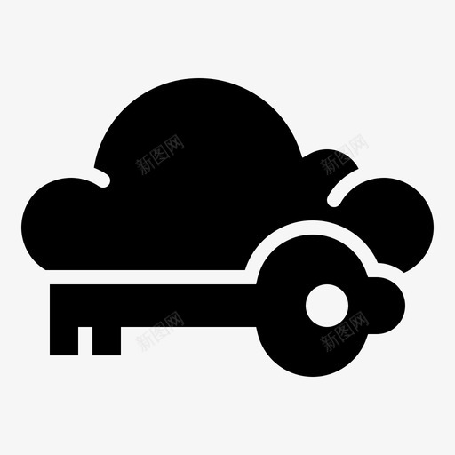 密钥访问云数据图标svg_新图网 https://ixintu.com 云 云服务标志符 密钥访问 技术 数据