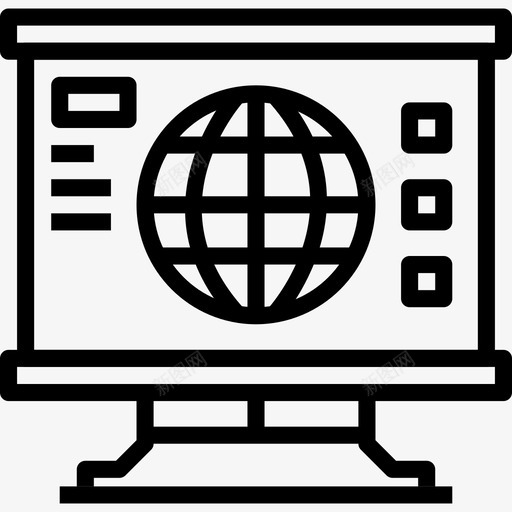 演示文稿业务数据图标svg_新图网 https://ixintu.com 业务 全局 全球业务 报告 数据 演示文稿