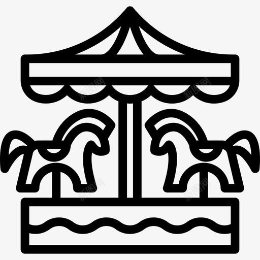 旋转木马马戏团5直线图标svg_新图网 https://ixintu.com 旋转木马 直线 马戏团5
