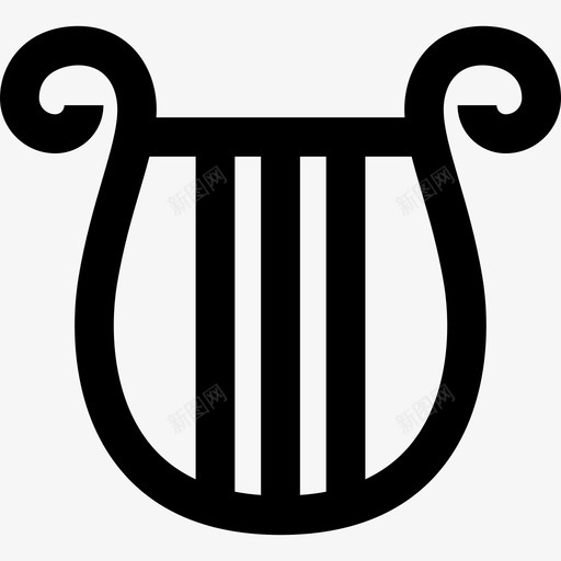 竖琴乐器11线性图标svg_新图网 https://ixintu.com 乐器11 竖琴 线性