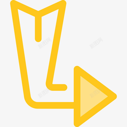 对角线箭头箭头10黄色图标svg_新图网 https://ixintu.com 对角线箭头 箭头10 黄色