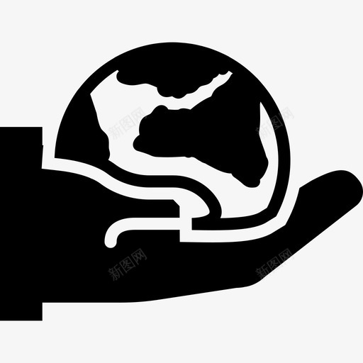 地球手势4填充图标svg_新图网 https://ixintu.com 地球 填充 手势4