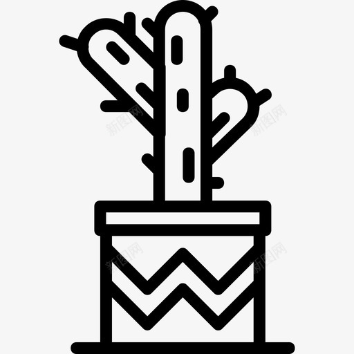 仙人掌花园3直线型图标svg_新图网 https://ixintu.com 仙人掌 直线型 花园3