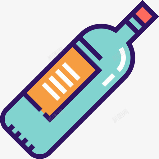 酒瓶厨房6线性颜色图标svg_新图网 https://ixintu.com 厨房6 线性颜色 酒瓶