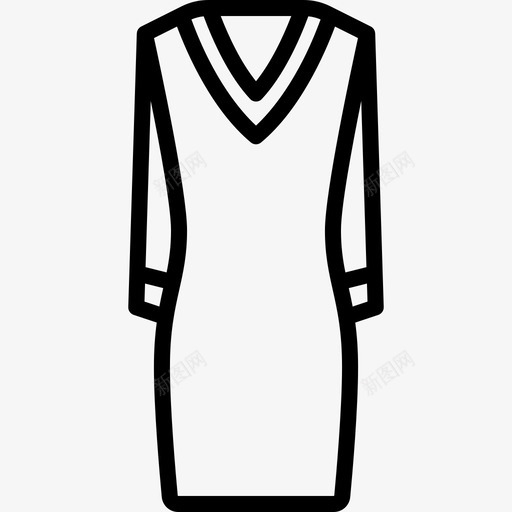 连衣裙衣服22直线型图标svg_新图网 https://ixintu.com 直线型 衣服22 连衣裙