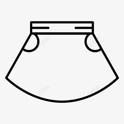 裙子褶裙短裙图标svg_新图网 https://ixintu.com 夏季 夏季服装 短裙 裙子 褶裙