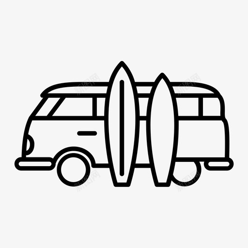 冲浪车大浪冲浪图标svg_新图网 https://ixintu.com 冲浪 冲浪车 夏天 大浪