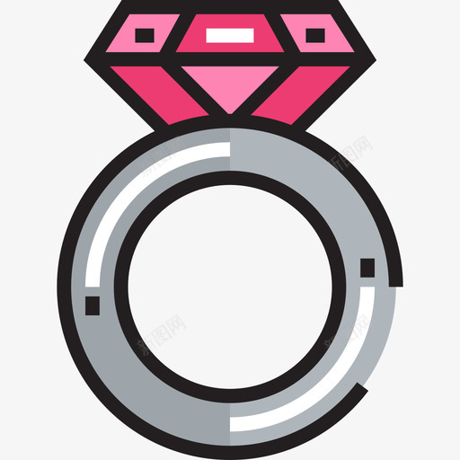 订婚戒指刚结婚线性颜色图标svg_新图网 https://ixintu.com 刚结婚 线性颜色 订婚戒指