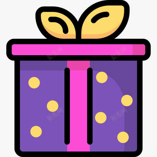 礼品狂欢节6线性颜色图标svg_新图网 https://ixintu.com 狂欢节6 礼品 线性颜色