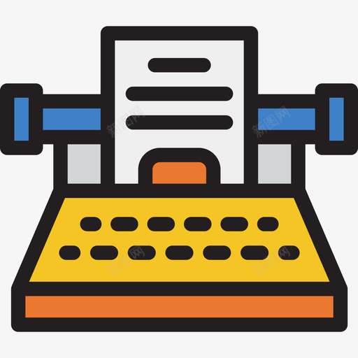打字机通信36线型彩色图标svg_新图网 https://ixintu.com 打字机 线型彩色 通信36