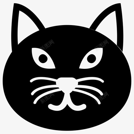 猫脸卡通动物卡通猫图标svg_新图网 https://ixintu.com 卡通动物 卡通猫 可爱卡通 可爱猫脸字形图标 猫脸 猫表情