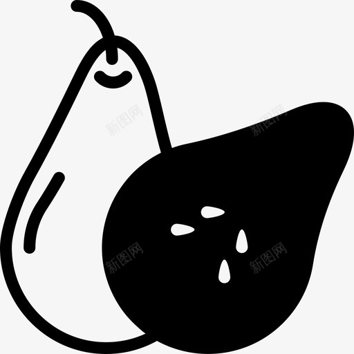 梨美食4填充图标svg_新图网 https://ixintu.com 填充 梨 美食4