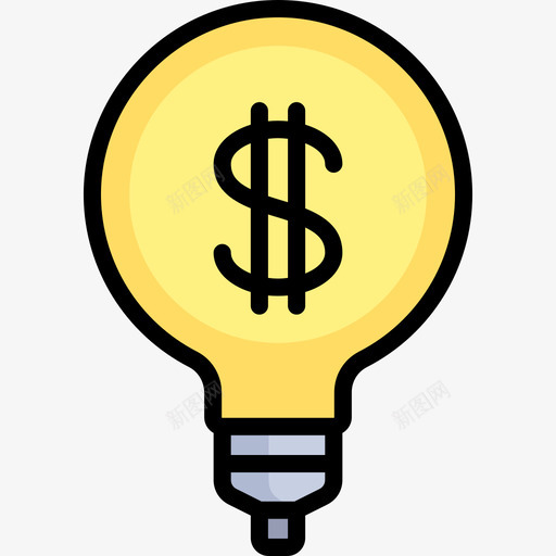 灯泡金融11线颜色图标svg_新图网 https://ixintu.com 灯泡 线颜色 金融11