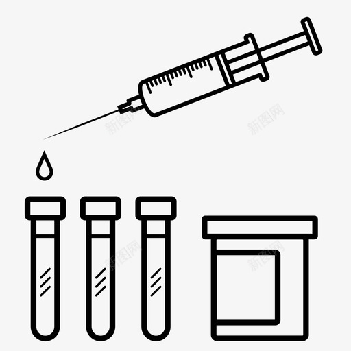 验血注射器检查图标svg_新图网 https://ixintu.com 检查 注射器 试管 验血