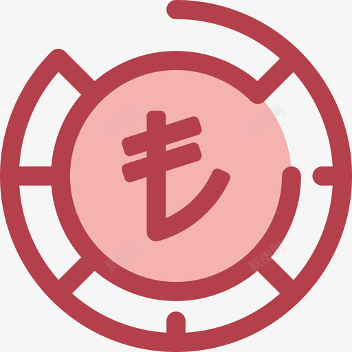 土耳其里拉货币要素4红色图标svg_新图网 https://ixintu.com 土耳其里拉 红色 货币要素4