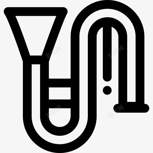 管乐器音乐图标6线性svg_新图网 https://ixintu.com 管乐器 线性 音乐图标6