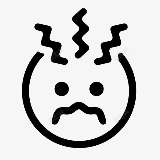 焦虑情绪化头痛图标svg_新图网 https://ixintu.com 压力 头痛 情绪 情绪化 焦虑 紧张