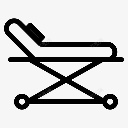 病床轮床医务人员图标svg_新图网 https://ixintu.com 医务人员 医生 病人 病床 轮床