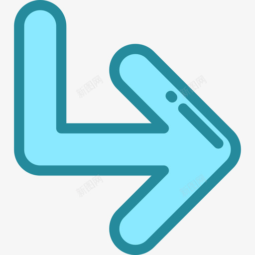 右转箭头4线颜色图标svg_新图网 https://ixintu.com 右转 箭头4 线颜色