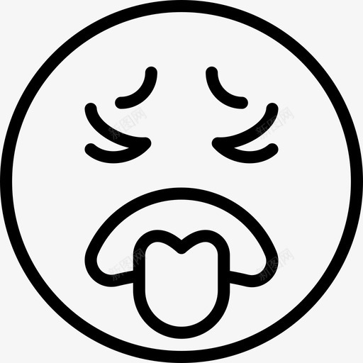 病态表情符号13线性图标svg_新图网 https://ixintu.com 病态 线性 表情符号13