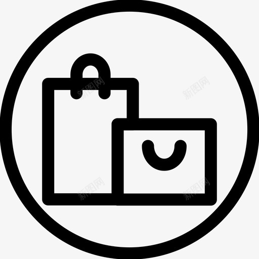 手袋采购钱包图标svg_新图网 https://ixintu.com 商店 基本设计9轮廓笔划圆圈 手袋 购物 采购 钱包