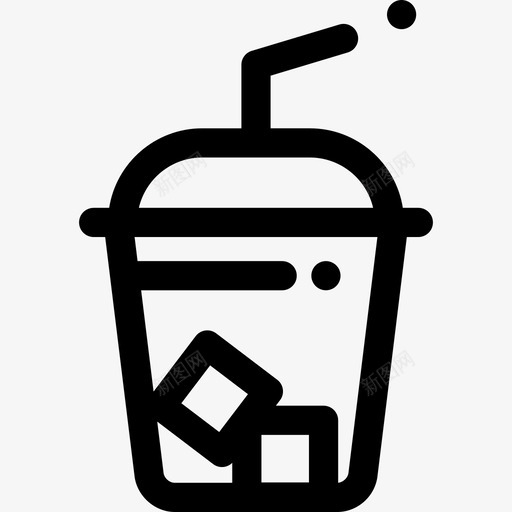 弗拉佩咖啡店22号直线型图标svg_新图网 https://ixintu.com 咖啡店22号 弗拉佩 直线型