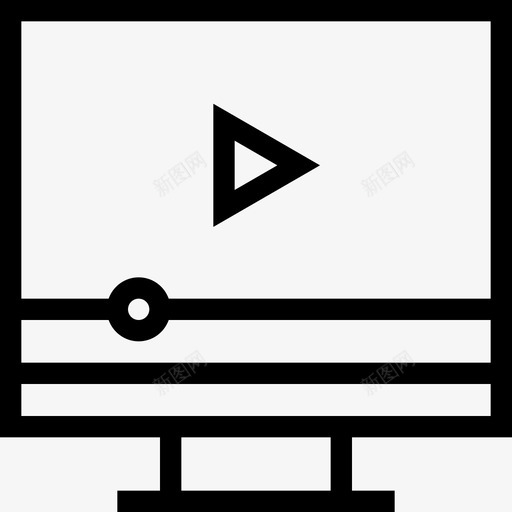 视频播放器网页开发4线性图标svg_新图网 https://ixintu.com 线性 网页设计开发4 视频播放器