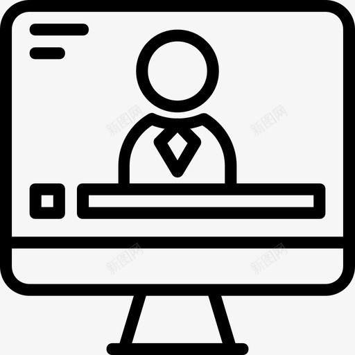 电视新闻媒体3线性图标svg_新图网 https://ixintu.com 新闻媒体3 电视 线性
